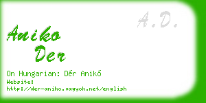 aniko der business card