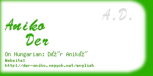 aniko der business card